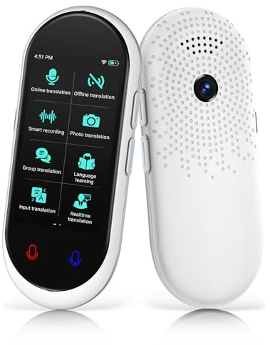 MoStrive Z8 Sprachübersetzer Gerät,Übersetzungsgerät mit Sprachausgabe Translator,Übersetzer Echtzeit 138 Sprachen und Akzente mit WiFi/Offline/Foto Unterstützung für Reisen,Lernen und Business,White