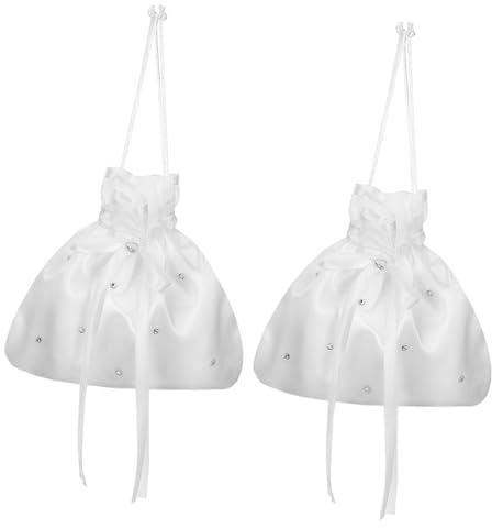 Ipetboom 2 pezzi Borsette Sposa in Tessuto Elegante Pochette Donna Cerimonia per Damigelle e Ospiti Borsa da Sera Raffinata per Matrimonio Accessorio Coordinato per Look Nuziale