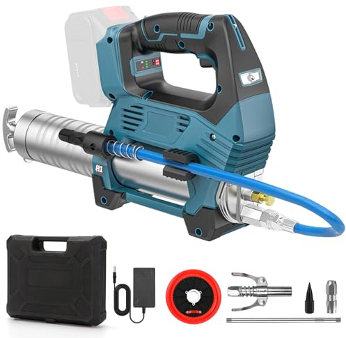 Pistola engrasadora con batería, 12000 psi, funciona con pilas, pistola de engrase eléctrica compatible con batería de litio Makita de 18 V, prensa de engrase sin escobillas, solo para grasa a granel