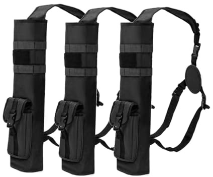 3 Packs Archery Quiver – Adjustable Arrow Backpack Bag with 2 Wearing Styles, Wide Comfort Strap, Side Hip Arrows Bag for Compound Recurve Bow Target Hunting