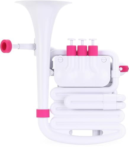 Nuvo jHorn Beginner Instrument for Trumpet, Euphonium & Tuba, White/Pink
