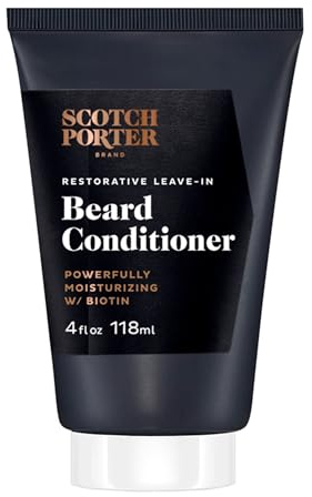 Scotch Porter Restorative Leave-In Beard Conditioner for Men | Deeply Conditions, Softens & Shines | Formulated with Non-Toxic Ingredients, Free of Parabens, Sulfates & Silicones | Vegan | 4oz Bottle
