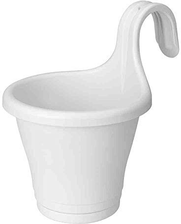 Elho 754-2602715000 Corsica Easy Hanger Single Plant Pot, Plastic, Diameter 26 cm, White (Pack of 5)