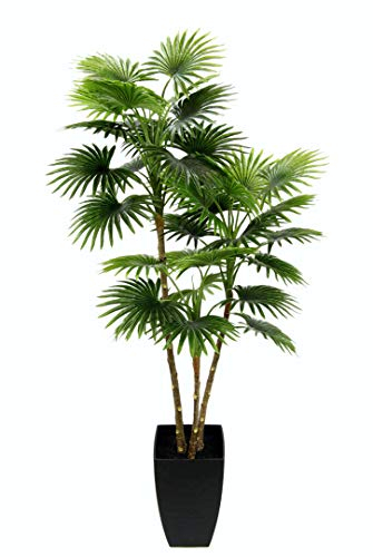 Palme künstlich Fächerpalme im Topf Pflanzen Kunstpalme Kunstpflanze Dekopalme Schirmpalme Kunstbaum Palmenbaum Baum Dekobaum Grünpflanze Deko Pflanze Dekoration Geschenk Bäumchen Tropische Exotische