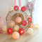KWODE Lichterkette Rosa, Cotton Ball Lichterkette, USB & Batterie Betrieben, LED Kugel für Innen, Mädchen Teenager Baby Kinderzimmer Deko Terrasse Weihnachten Hochzeit Beleuchtung Ø 6CM Pink 20er 3.5M
