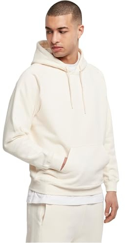 Urban Classics Herren Blank Hoody – Locker Geschnittener Kapuzenpullover mit Kängurutasche und Verstellbarer Kapuze für Freizeit Alltag Sport und Streetwear,Whitesand,XS