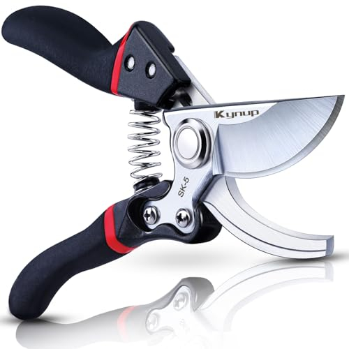 Kynup Secateur de Jardin, 8.6 Sécateur Jardin Professionnels, Ciseaux Jardinage Plante, Tondeuses Pour Plantes, Outils de Jardin, Noir