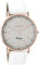 Oozoo Vintage Damenuhr mit Lederband Flach 40 MM Rose/Glitzer/Weiß C8191