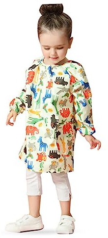 TOYANDONA Delantal Impermeable Para Niños Con Manga Larga Ropa Protectora Reutilizable Para Pintar Y Dibujar Estampado Artístico Talla S