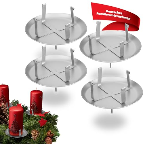 Adventkranskontakt, Adventsljusstake (silver, Ø upp till 7 cm – set om 4)