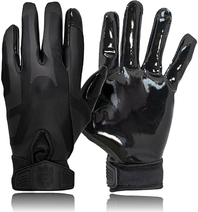 SDukes Prime 2.0 American Football Handschuhe Gloves Receiver Empfänger (Schwarz, M)