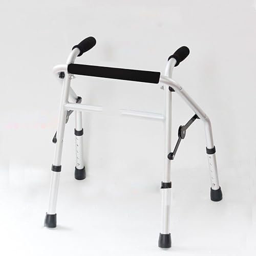 Déambulateur 2 Roues Pliable Déambulateur Tout Terrain Léger et Résistant Aluminium Réglable en Hauteur Déambulateur Léger pour Enfants Déambulateur Médical 85-120cm(A)