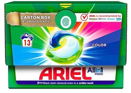 Ariel 3in1 PODS® - Detersivo liquido per bucato, 13 lavaggi, originale, rimozione di macchie e odori in 1 lavaggio, si dissolve rapidamente anche a freddo