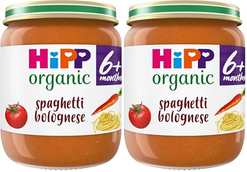 HiPP Organic Spaghetti Bolognese Baby Food Jar 6+ Months (6 x 125g) (Pack of 2)