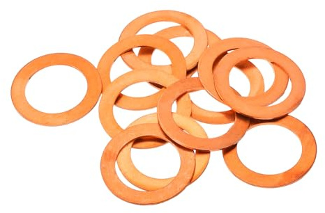 QUARKZMAN 12 Pièces Rondelles Plates en Cuivre, Rondelles d'Écrasement Plates Métriques en Cuivre Amélioré de 20x30x1mm pour Raccords Hydrauliques Vis Écrou Réparation Électronique