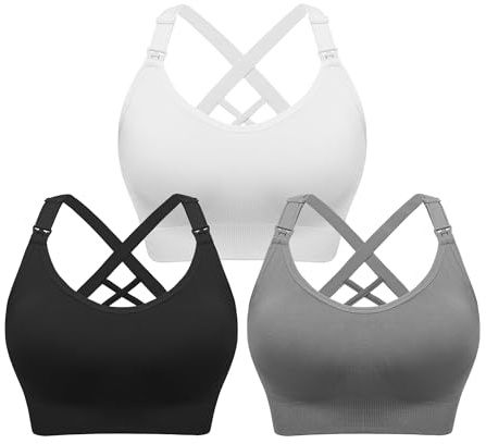 HBselect Sport Soutien-Gorge d'allaitement de Grossesse Soutien-Gorge d'allaitement sans Couture Bustier de Grossesse et Nursing Bra Allaitement et Sommeil sans Armatures pour Femmes