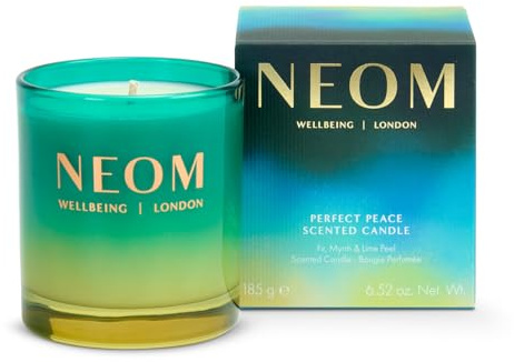 NEOM Perfect Peace 1 Wick Candle | Myrrh, Fir & Lime Peel I Pure Essential Oils I 100% Naturally derived Wax I Hand Finished I Relieve Tension