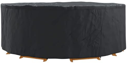 vidaXL Möbelöverdrag Svart 244 x 244 x 85 cm 210D Oxford Tyg, Trädgård och terrass, Rund, Modern, Vattentåliga material, UV-skydd, Paviljongöverdrag, Väderskydd, Utomhusarmour