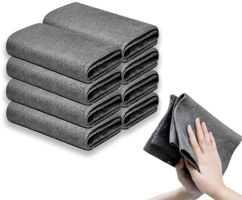 SYEYCW 8 Pezzi Panni per la Pulizia in Microfibra Ispessiti, 20cm x 25cm, Lavabili in Lavatrice, Riutilizzabili, per Pulizia in Fibra Per Cucina, Casa, Auto, Interni, Vetri, Ufficio
