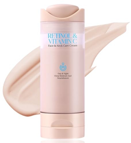 Retinol & Vitamin C Tinted Moisturiser For Older Women - Korean Moisturiser for Mature Skin,Anti Wrinkle Face Cream,Day & Night Cream Anti Aging for Face & Neck to Reduce Fine Lines & Boost Radiance
