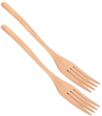 Homoyoyo Forchette da Insalata in Legno 2 Pezzi per Mescolare e Servire Piatti, Utensili Cucina Riutilizzabili per Uso Domestico e Professionale