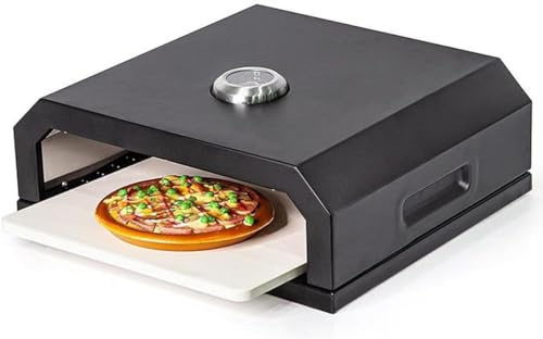 Pizzaugn, bärbar utomhus BBQ vedeldad ugn med termometer för camping och hemmabruk, 30 cm design, perfekt för läckra hemmagjorda pizzor