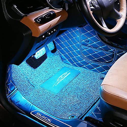 TABEN Kit de luz Ambiental Interior del Coche RGB Controlador de aplicación Control Remoto RF sincronización con Sonido de música Función de Memoria Activa Iluminación del Coche con Cargador de Coche