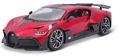 Bburago Bugatti Divo: Modellauto im Maßstab 1:18, Türen und Motorhaube zum Öffnen, 25 cm, rot (18-11045R)