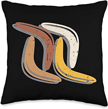 Retro Boomerangs Throwing Sport Australian Boomerang Throw Pillow