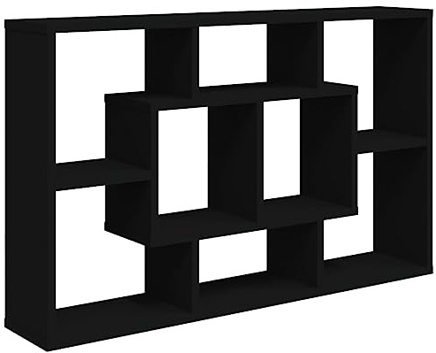 vidaXL Scaffale a Parete Nero 85x16x52,5 cm in Legno Multistrato