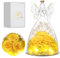 Faneeyo Engel Geschenke für Frauen, DREI Konservierte Blume Rosen in Glas Engel Geburtstagsgeschenk für Sie, Engel Rose Figuren Geschenk für Valentinstag Muttertag Weihnachten.Gelb