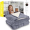 Devology Heated Throw - Electric Blanket - Digital Controller - Timer up to 12 hours, 6 Heat Settings, Auto Shutoff - Machine Washable - Single 130x160cm - Grey Shearling