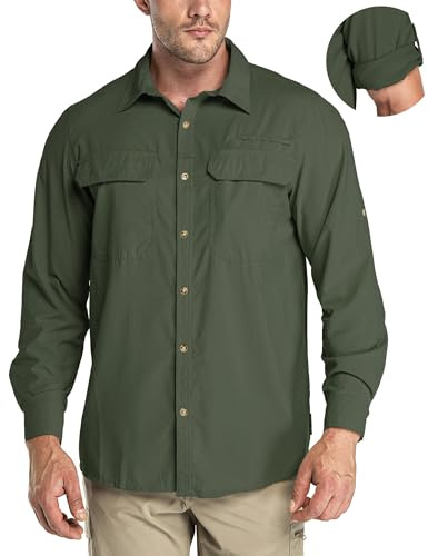 33,000ft Chemise de Sport Extérieure pour Hommes, Chemise T-Shirt Sespirante à Séchage Rapide, Protection UV 50+, Adaptée à la Randonnée et à la Pêche en Toutes Saisons