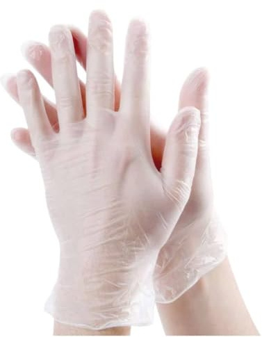 D-Work 100 Gants Vinyle Micro Poudrés Taille L (8/9) Résistants, Confortables et Polyvalents pour Usage Alimentaire