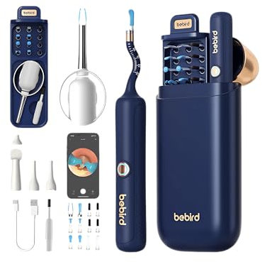 BEBIRD Advanced Ear Cleaning Device with HD Camera, 10MP Endoscope, Safe Tweezers, 11 Ear Scoops, Full ENT Observation Tools for Ear, Nose & Throat, Kids & Adults, Portable with Storage Case