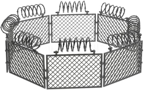 Toyvian BarrièRe Militaire En Fil De Fer, Jeux De Construction Accessoire Panneau Clôture Corral Ensemble Jeu Jouets En Plastique Pour Enfants Blocs Scène Guerre Enfants DIY ModèLe Militaire