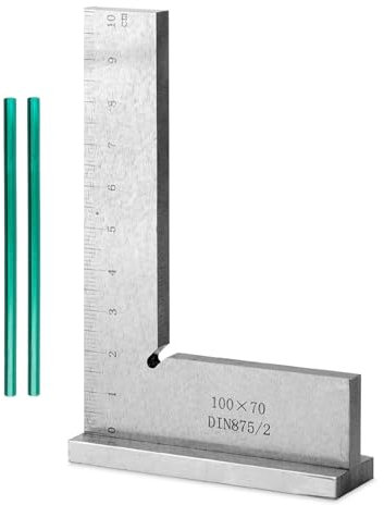100 x 70mm Escuadra Carpintero 90° Escuadras Metalicas Carpintero Escuadra de Carpintero Con Escala de Medición para Trabajos Precisos en Construcción Metálica y Carpintería