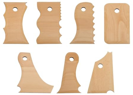 7 st Pottery Foot Shaper – verktyg flera former bokträ – trimverktyg för att skapa lerbearbetning keramik