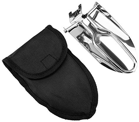 Mini pala pieghevole portatile, vanga di sopravvivenza, multifunzionale, in acciaio inox, da campeggio, pesca, giardinaggio, attrezzo con custodia per il trasporto, leggera,