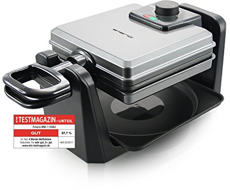 Drehbares Waffeleisen Emerio WM-110984 mit 1000 Watt für Belgische Waffeln