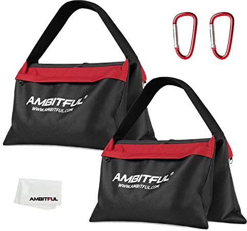 AMBITFUL Lot de 2 sacs de sable robustes pour studio photo, vidéo, film de salle, sac de sable pour supports légers, bras boom
