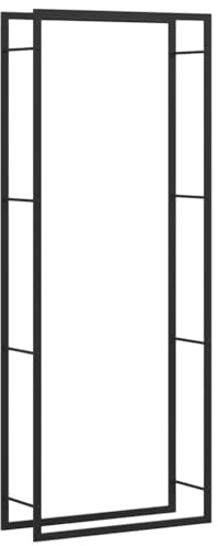vidaXL Vedställ matt svart 80x28x222 cm stål, vedhylla, vedhyllor, vedförvaring