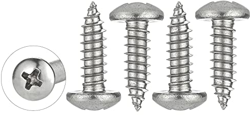WELLOCKS Selbstschneidende Schrauben | M6 x 20mm | 50 PCS Edelstahl Schrauben Kit | Rundkopf Pan Blechschrauben Holzschrauben Set | für Hausgemachte Reparatur Holzarbeiten Indoor Outdoor (D035620)