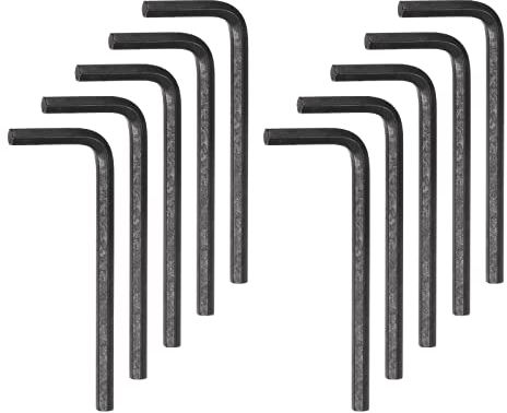 QUARKZMAN 10uds Hexagonal Inglesa Llave 5mm Métrica CR-V L Forma Hexagonal Cabeza Reparación Herramienta