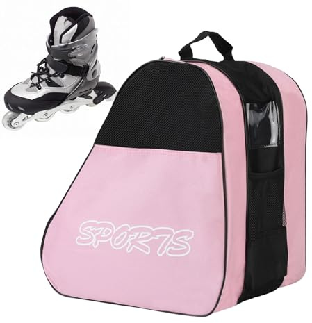 Ice Skate Bag, Roller Skate Bag, Breathable Skating Shoes Bag with Adjustable Shoulder Strap, Ice Skating Bag, Inline Skate Bag for Kids & Adults, Roller Skate Accessories