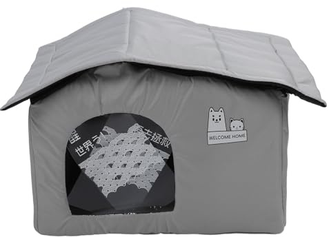 Kattkylhus, Utomhuskatthus på Sommaren Kylhus för Husdjur med Isförpackningar, Långvarigt Kylande Hundhus, Bittåligt Utomhuskatttält för Katthundssäng (Large (50 X 35 X 25 cm /