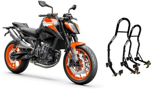 Coppia cavalletti alzamoto alza moto per alzare sollevare alzare la ruota posteriore e anteriore dietro e davanti compatibili con KTM Duke 125 200 390 790 690 890 R