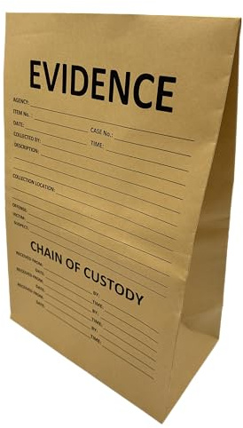 MOVEED Paper Evidence Bags 30 * 46 * 17 * 11cm, 20 * 35 * 12 * 10cm, 15 * 25 * 8 * 8cm Crime Scene Paper Evidence Bag for Receipts (10, Large)
