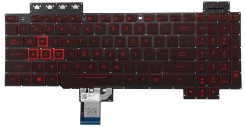 Ersatz-Tastatur mit Hintergrundbeleuchtung für Asus TUF Gaming FX504 FX504GD FX504GE FX504GM FX80 FX80GM (US Englisch, Hintergrundbeleuchtung)