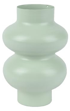 Jarrón de metal de 19 cm - Florero de metal - Jarrón de mesa para flores - Jarrones decorativos - Jarrones de mesa Gastronomía - Decoración de mesa Jarrones de decoración de bodas - Verde